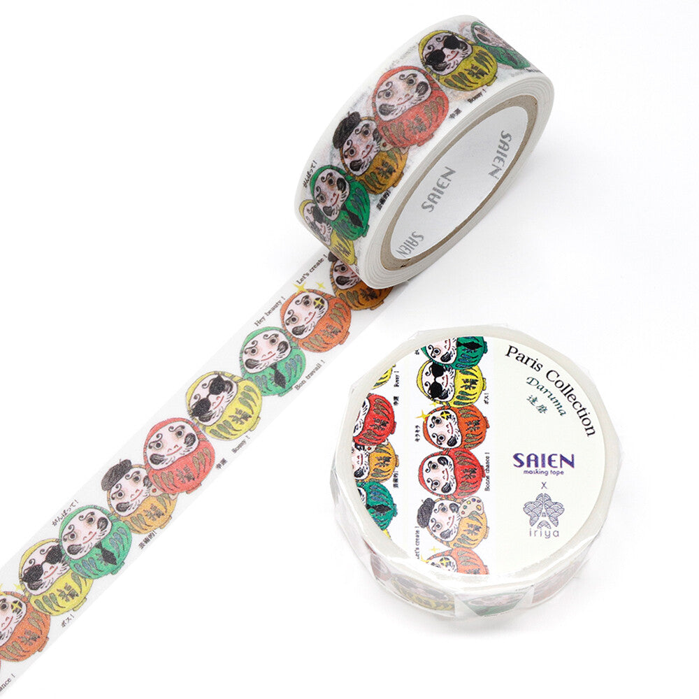 Kamiiso SAIEN Washi Tape - Daruma (Made in Japan)
