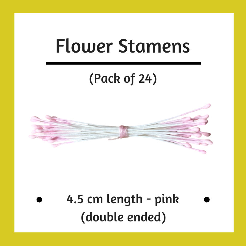 Paper Flower Stamens - Pink - Pack of 24