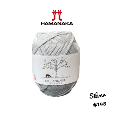 Hamanaka Eco-Andaria Raffia Yarn - Silver #148