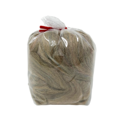 Hamanaka Mix Merino Wool Roving - Dark Brown 50g