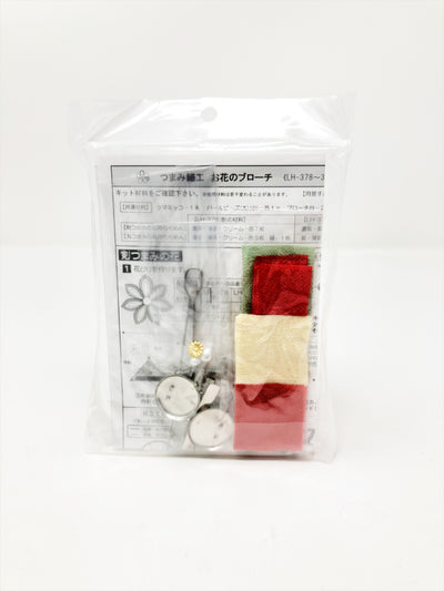 Panami Tsumami Kanzashi Red Flower Hair Clip Craft Kit