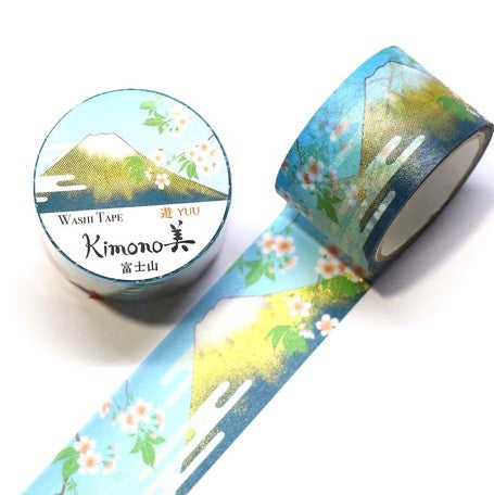 Kamiiso Yuzen Washi Tape - Kimono "Yuu" Series - Mt Fuji  (Made in Japan)