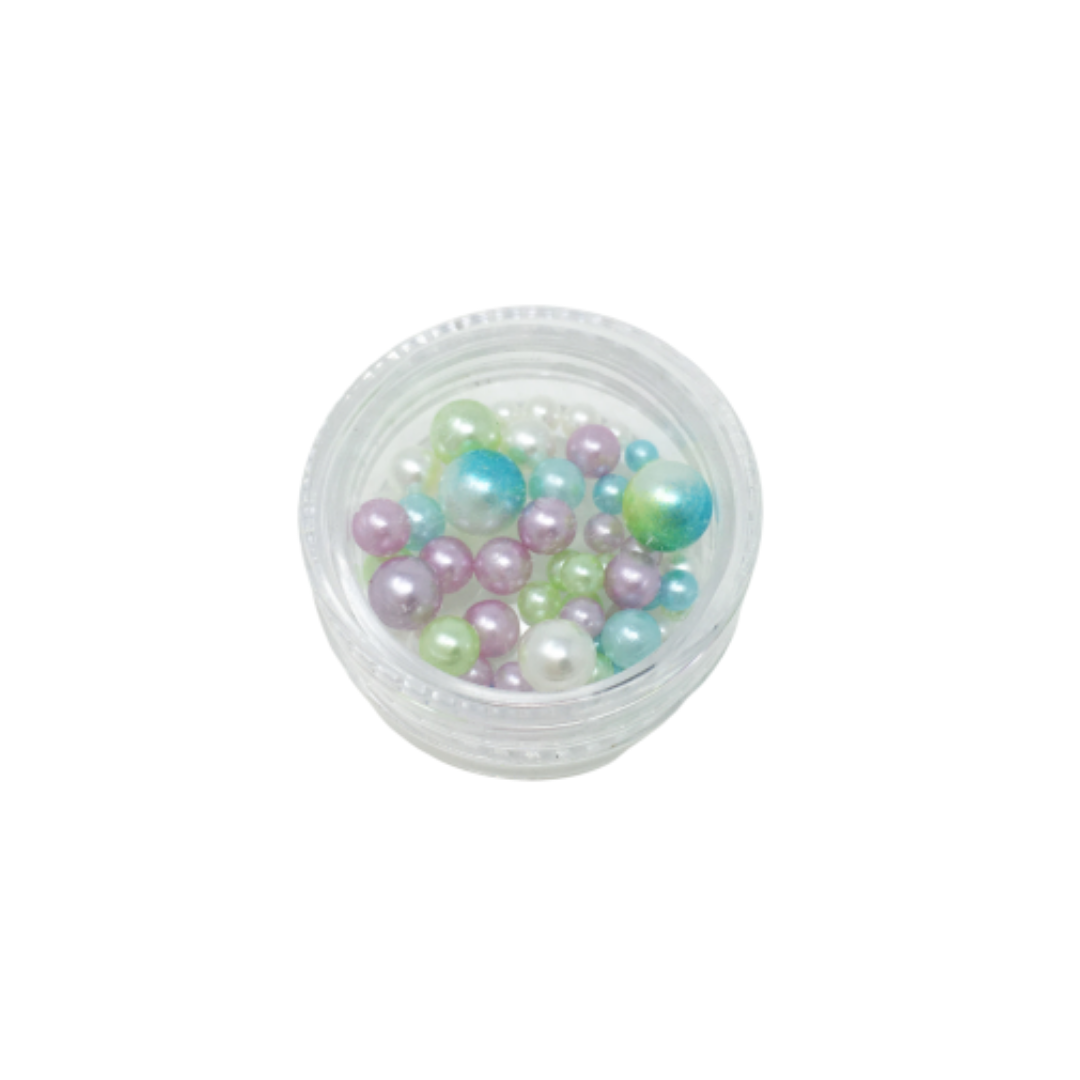 Pearlescent Beads for Resin Creation - Small Pot - Pale Green / Blue / Purple Mix
