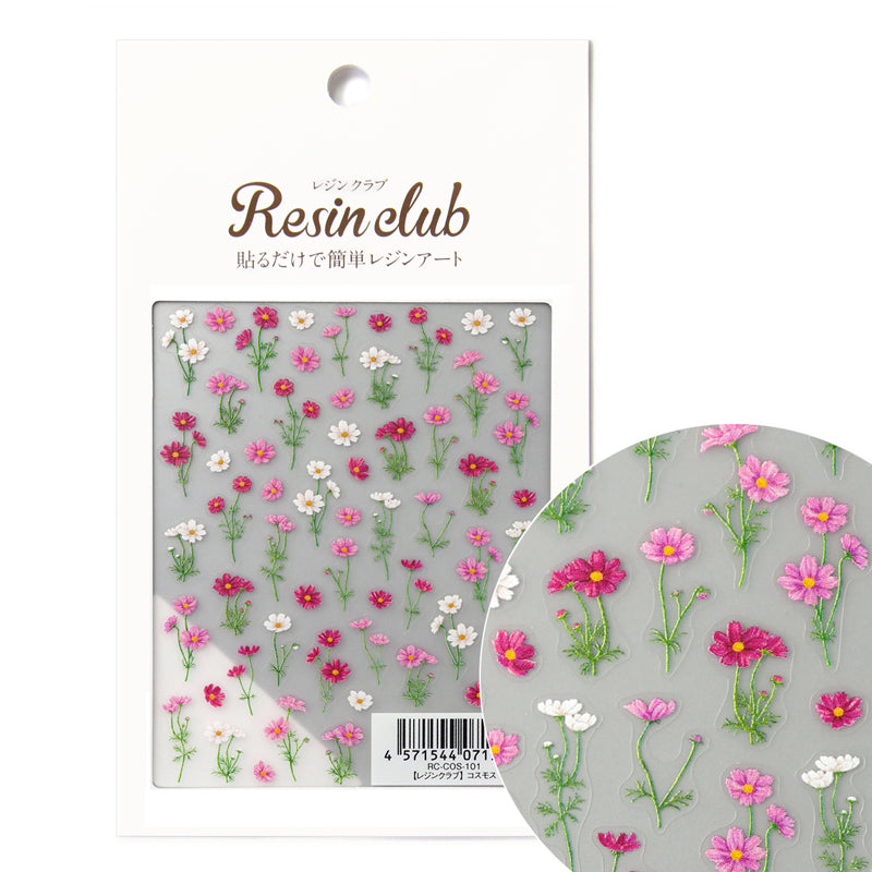 Resin Club Stickers - Cosmos Flowers - Made in Japan