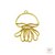 Resin Open Back Bezel - Jellyfish - Gold