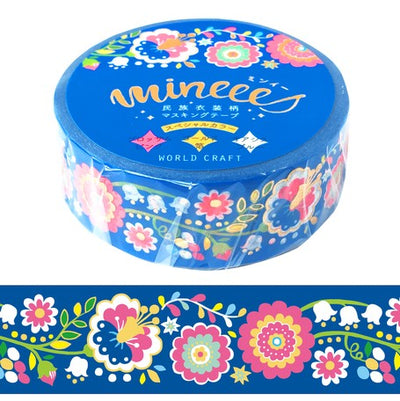 World Craft Washi Tape - Mineees - "Blue Floral"