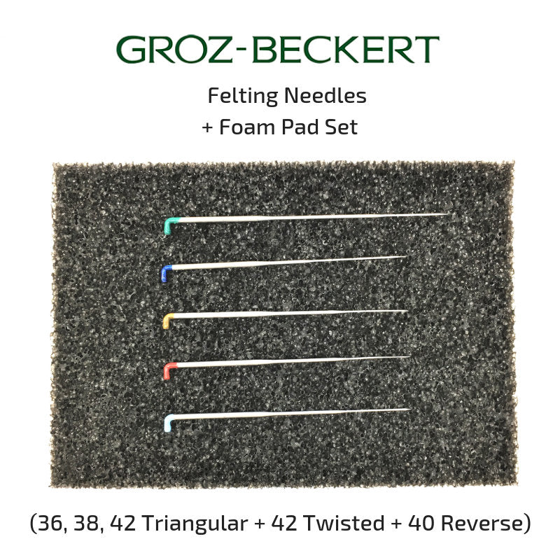 Groz-Beckert Felting Needle Set with Black Felting Foam Pad