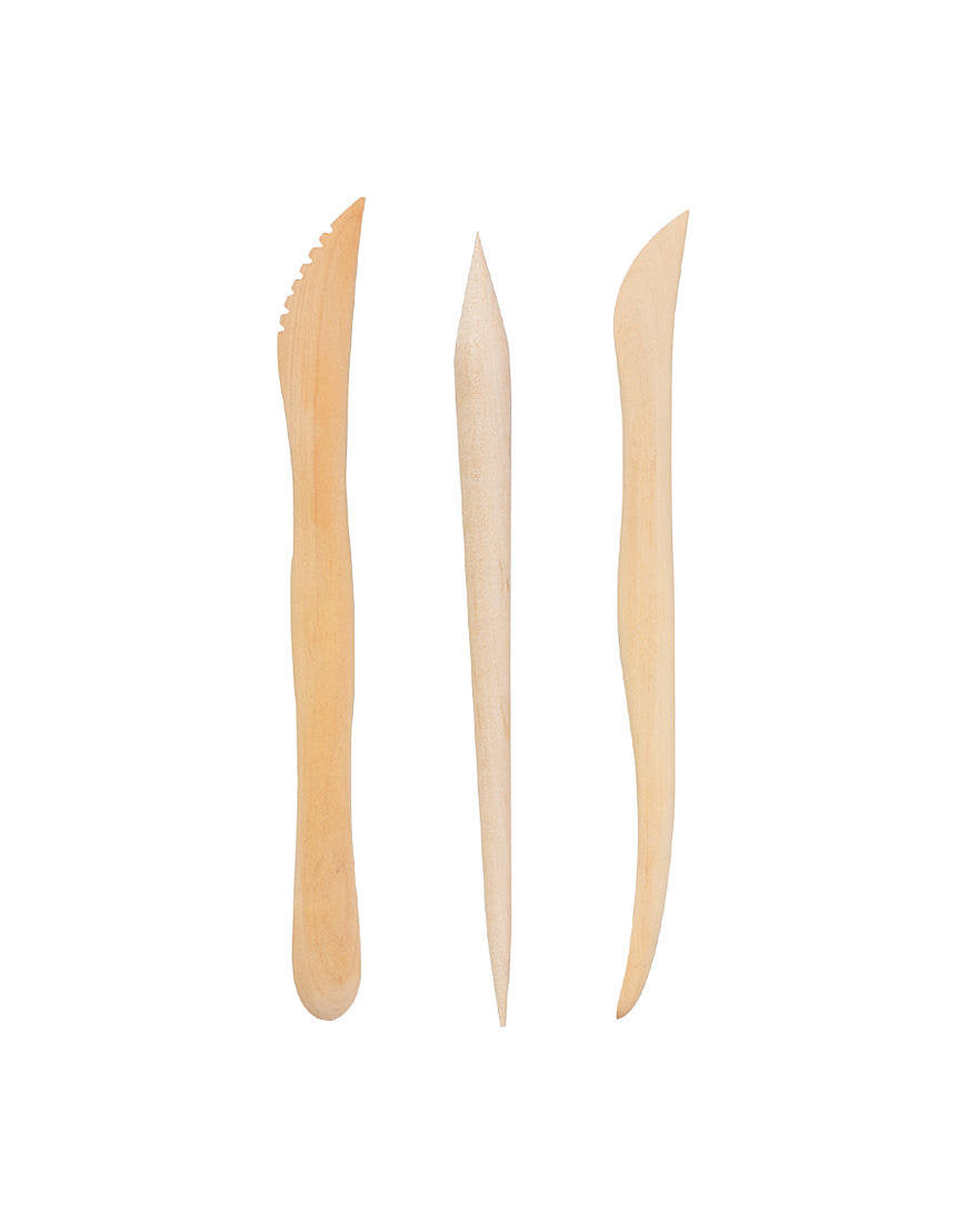 Padico Wooden Spatula for Clay - 3 Piece Set