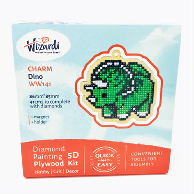 Wizardi Wooden Charms Diamond Painting Kit - Dinosaur
