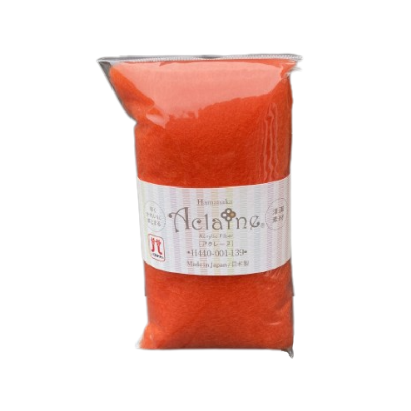 Japanese Hamanaka Aclaine Acrylic Felting Fibre. 15g pack - Carrot (#139)