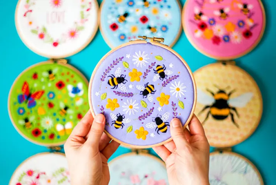 Oh Sew Bootiful Hoop Embroidery Kit - Lavender and Bees