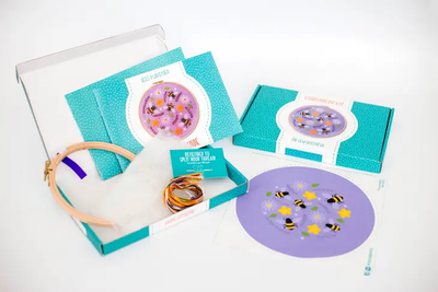 Oh Sew Bootiful Hoop Embroidery Kit - Lavender and Bees