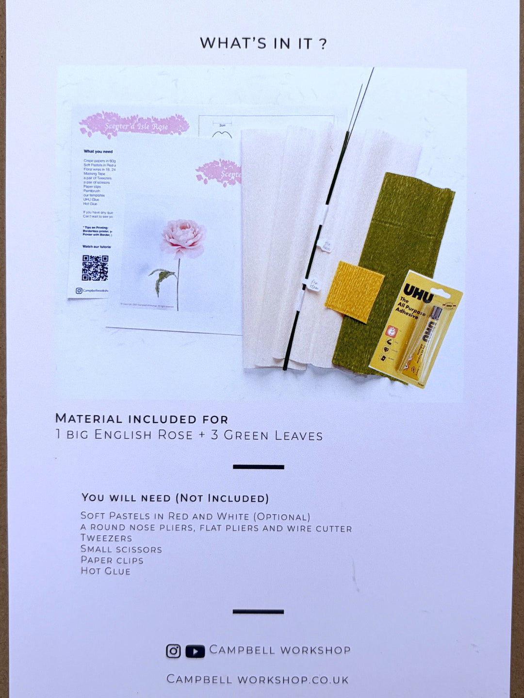Campbell Workshop Paper Flower Craft Kit - Rose