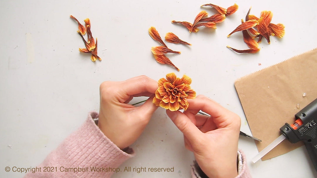 Campbell Workshop Paper Flower Craft Kit - French Marigold
