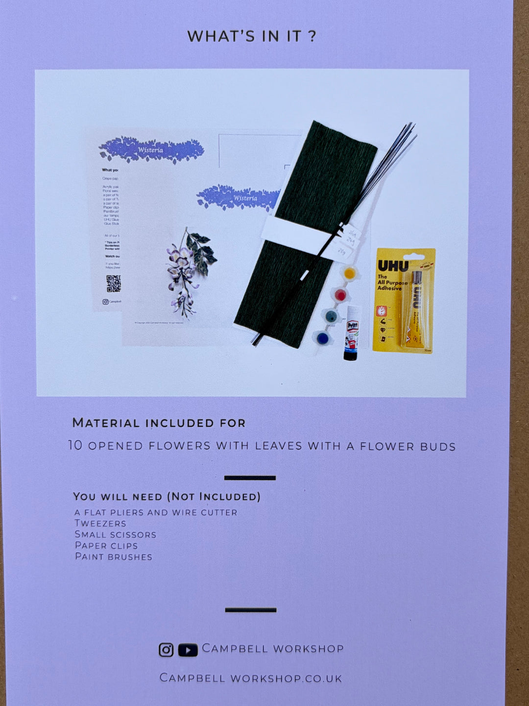 Campbell Workshop Paper Flower Craft Kit - Wisteria