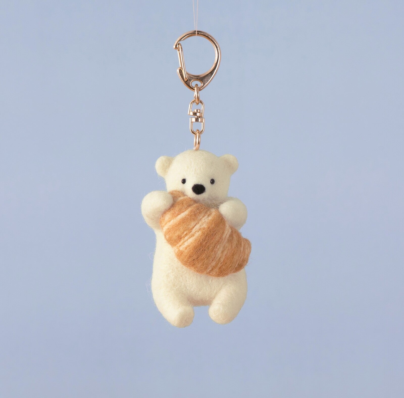 Hamanaka Needle Felting Kit - Polar Bear with Croissant Keyring (English)