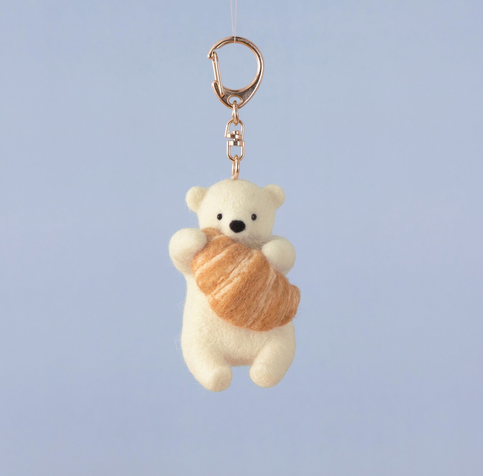 Hamanaka Needle Felting Kit - Polar Bear with Croissant Keyring