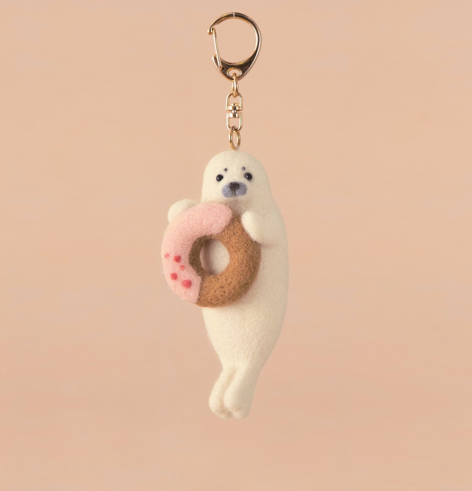 Hamanaka Needle Felting Kit - Seal with Donut Keyring (English)