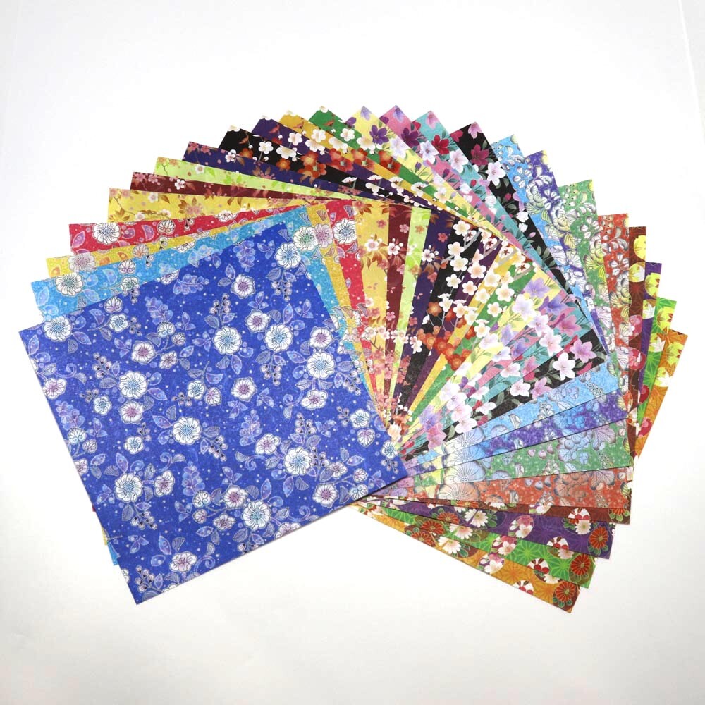 Kamiiso Japanese Yuzen Chiyogami Origami Paper - 15 x 15cm squares - 24 sheets (Option 1)