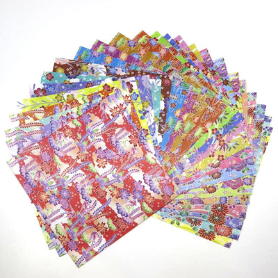 Kamiiso Japanese Yuzen Chiyogami Origami Paper - 15 x 15cm squares - 24 sheets (Option 2)