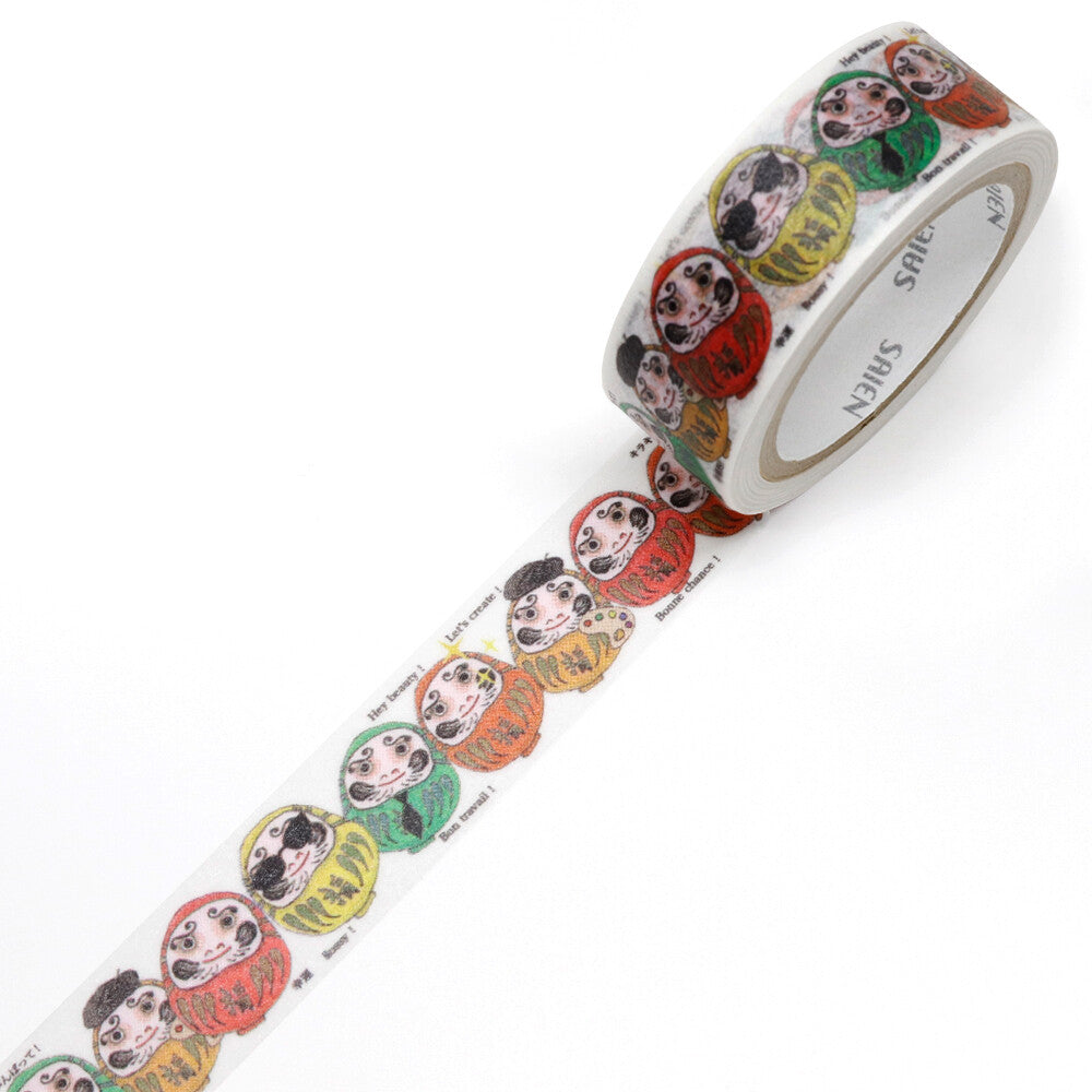 Kamiiso SAIEN Washi Tape - Daruma (Made in Japan)