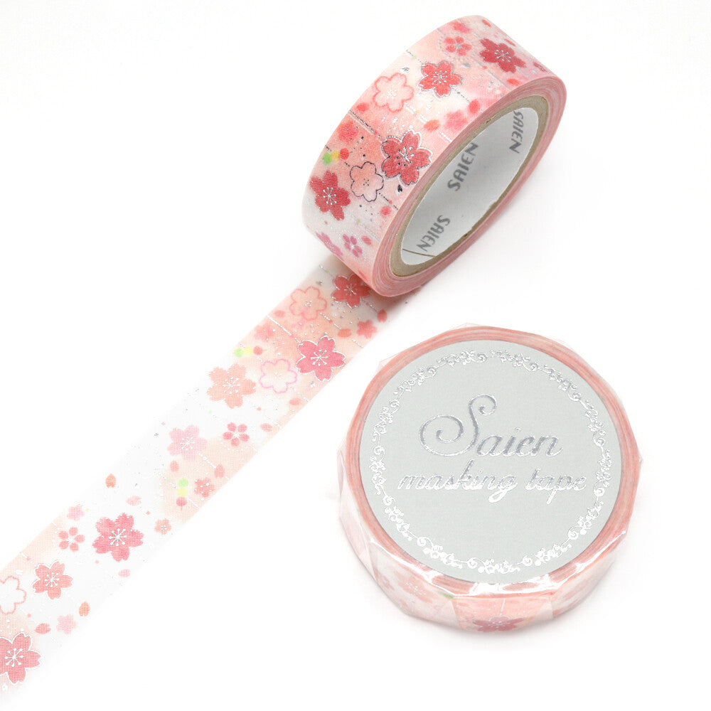 Kamiiso SAIEN Washi Tape - Pink Sakura (Made in Japan)