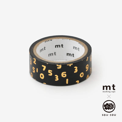 MT x SOU.SOU Kyoto Washi Tape - Gold Foil Stamped - Numbers (Bird)