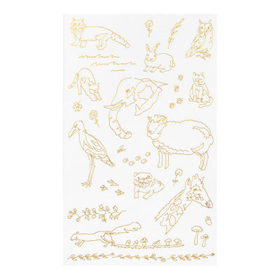 Midori Gold Foil Transfer Sticker - Animals