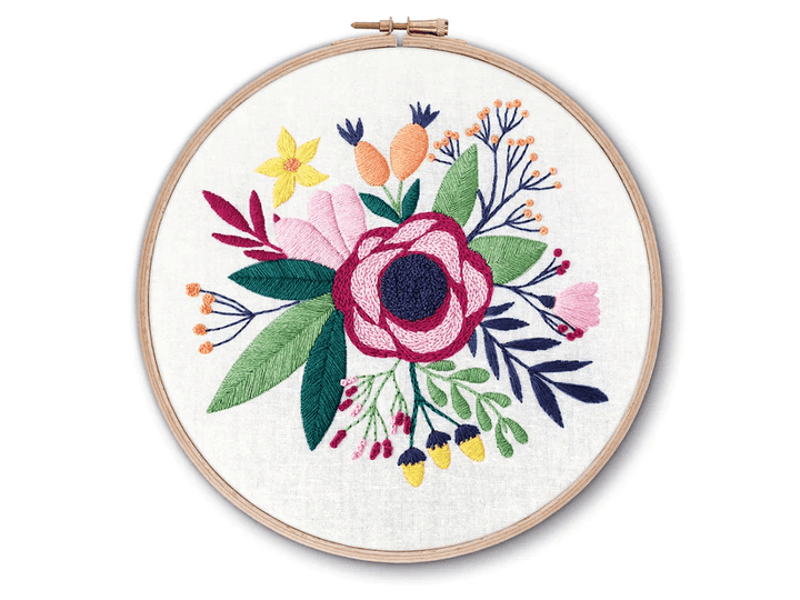 Oh Sew Bootiful Hoop Embroidery Kit - Poppy Floral Bouquet