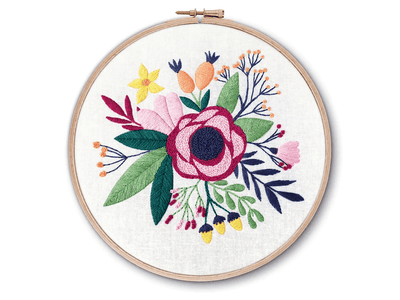 Oh Sew Bootiful Hoop Embroidery Kit - Poppy Floral Bouquet