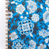 Shogado Yuzen Ring Notebook A5 - Garden Series - Blue #4 (Made in Kyoto, Japan)