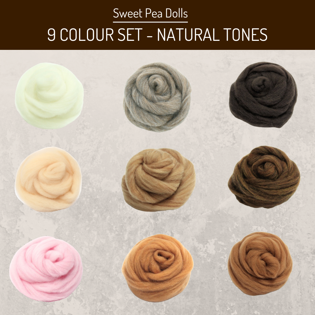 HandCrafter Superfast Felting Wool - Natural Colour Set (9 Colours)