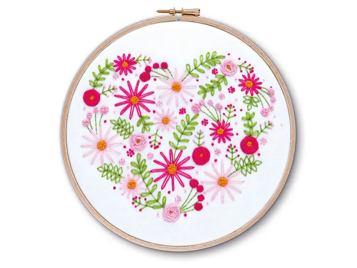 Oh Sew Bootiful Hoop Embroidery Kit - Floral Heart