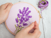 Oh Sew Bootiful Hoop Embroidery Kit - Lavender