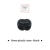 Large Black Plastic Noses - 15mm (Choose Quantity)