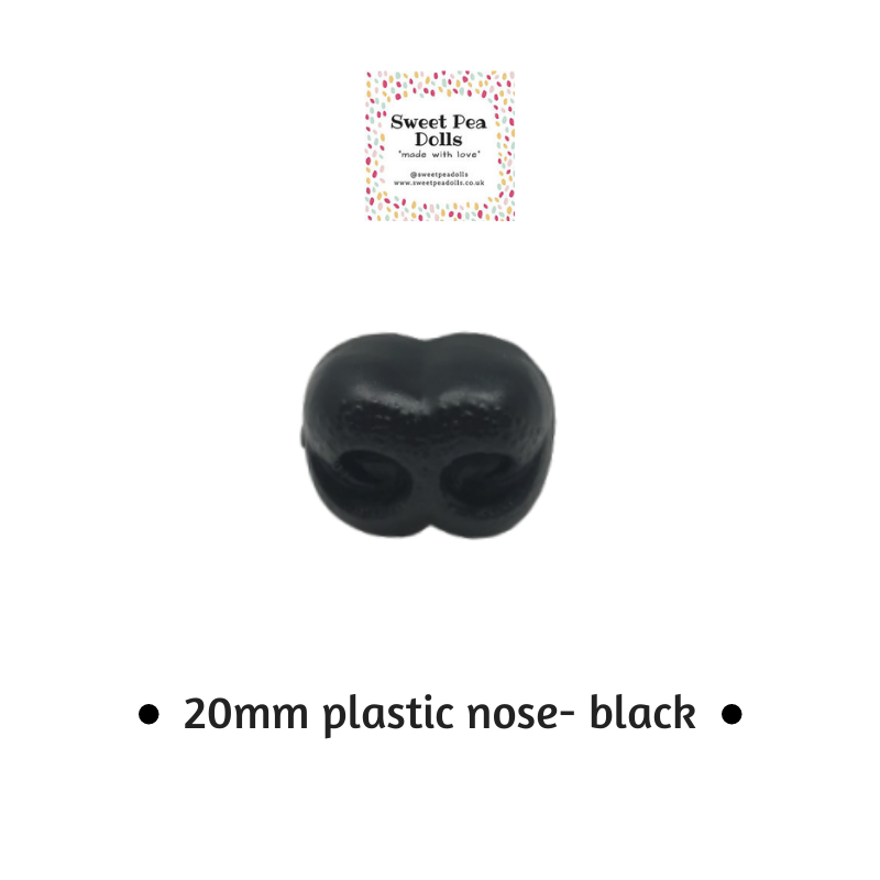Large Black Plastic Noses - 20mm (Choose Quantity)