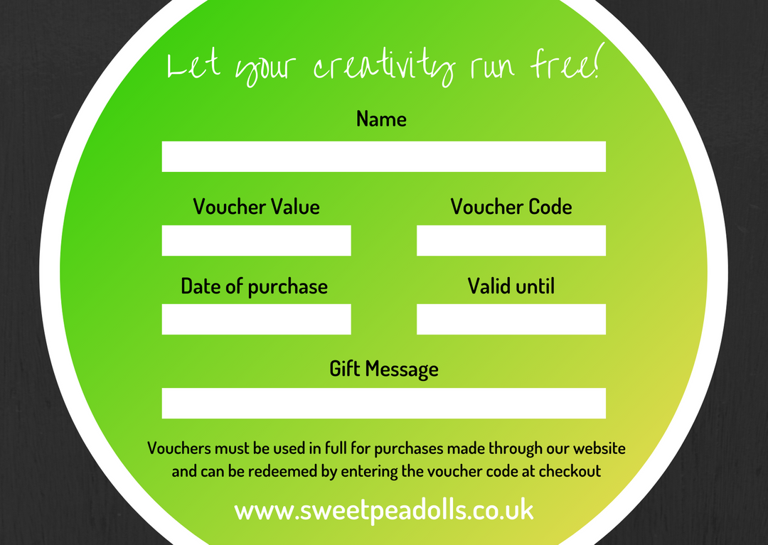 Sweet Pea Dolls Gift Voucher - £25