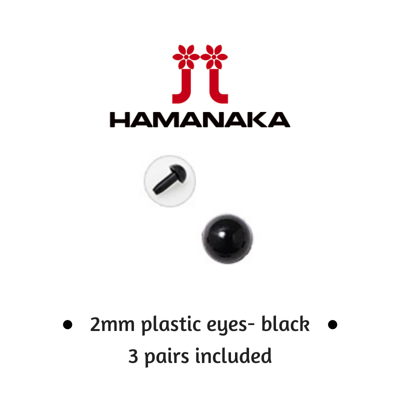 Hamanaka 2mm Black Eyes - Pack of 3 Pairs