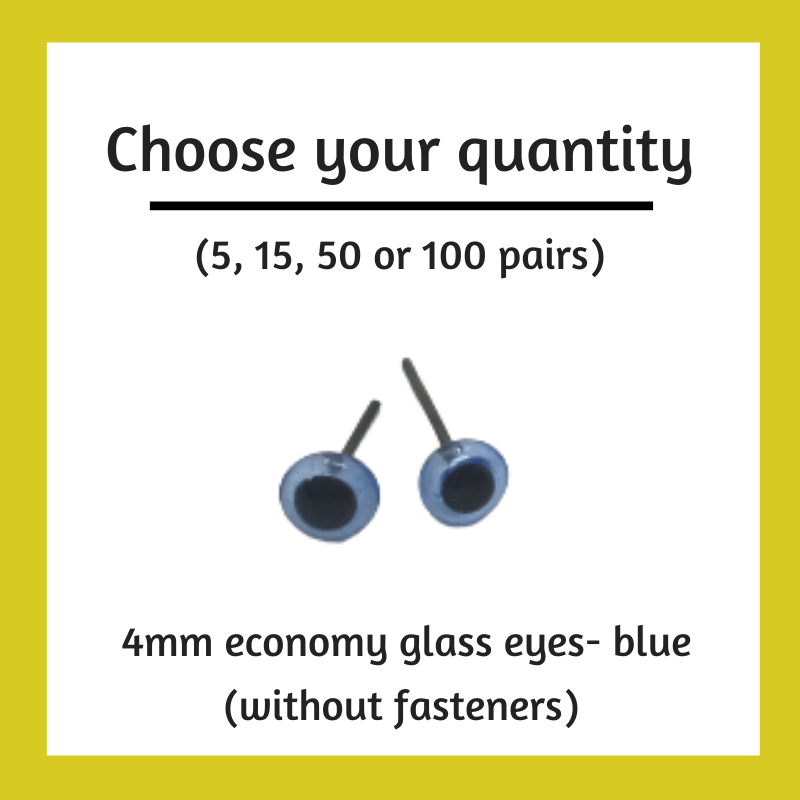 Economy Blue Glass Eyes - 4mm (Choose Quantity)