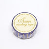 Kamiiso SAIEN Washi Tape - Purple with Gold Stripes (Made in Japan)