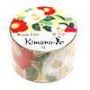 Kamiiso Yuzen Washi Tape - Kimono "Yuu" Series - Camellia Flower  (Made in Japan)