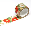 Kamiiso Yuzen Washi Tape - Kimono "Yuu" Series - Camellia Flower  (Made in Japan)