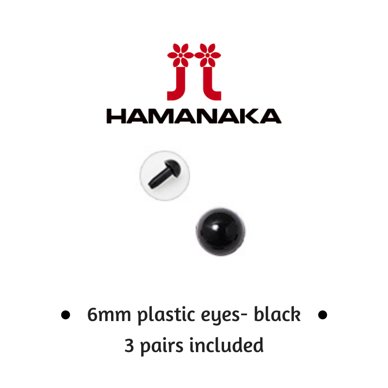 Hamanaka 6mm Black Eyes - Pack of 3 Pairs