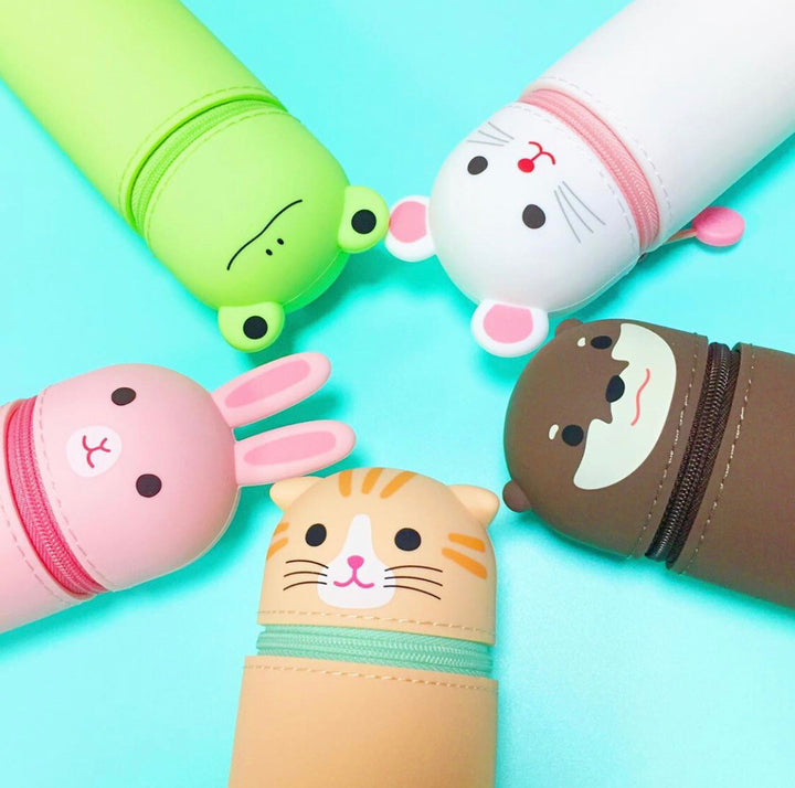 Punilabo Stand Pencil Case (Big) - White Rat