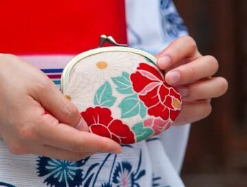 Corazon Japanese Coin Purse - Floral Red (Made in Japan)