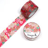 Kamiiso Yuzen Washi Tape - Kimono "Hana" Series - Sakura & Dahlia  (Made in Japan)