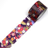 Kamiiso Yuzen Washi Tape - Kimono "Hana" Series - Purple Floral  (Made in Japan)