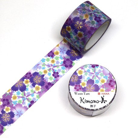 Kamiiso Yuzen Washi Tape - Kimono "Hana" Series - Nadeshiko Flower  (Made in Japan)