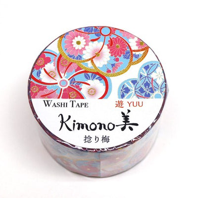 Kamiiso Yuzen Washi Tape - Kimono "Yuu" Series - Ume Blossom  (Made in Japan)