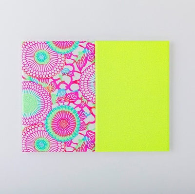 Shogado Yuzen Folding Stampbook - Shuincho Goen "Neon" Series - Pink #4 (Made in Kyoto, Japan)